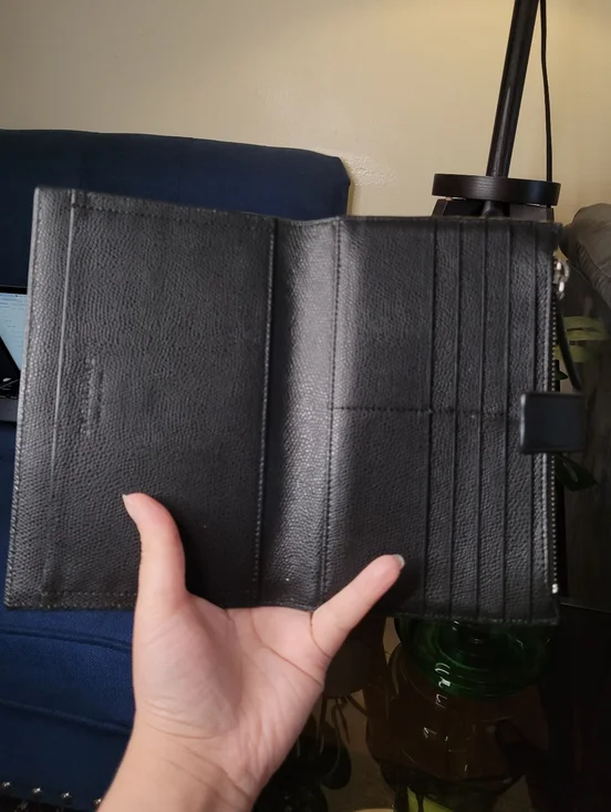 Everlane Black Pebbled Leather The Traveler Large Zippered Wallet Billfold - Picture 15 of 16